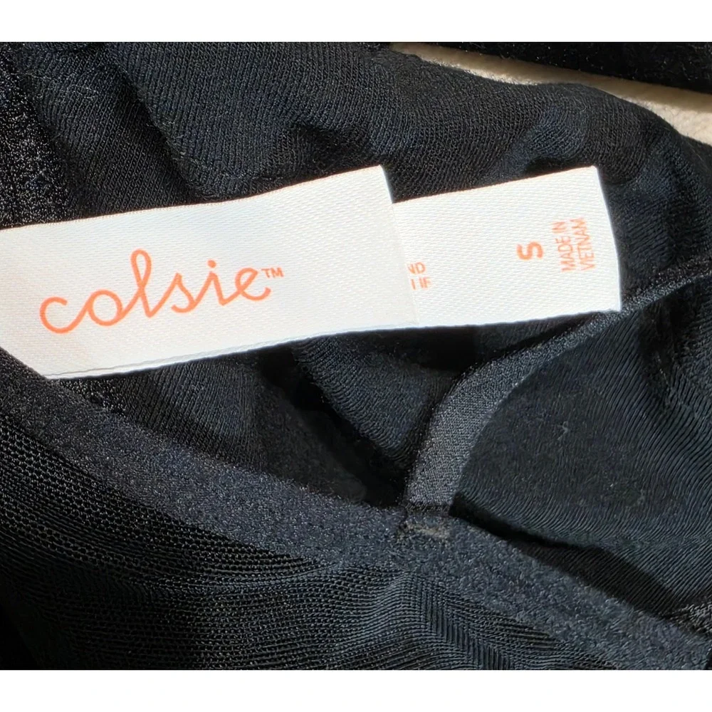 Colsie Women‎ Black Cotton Blend Wireless Mesh Back Bralette Size Small NWT